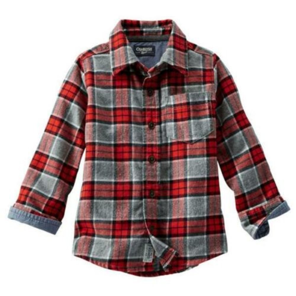 OshKosh boys plaid flannel shirt size 5